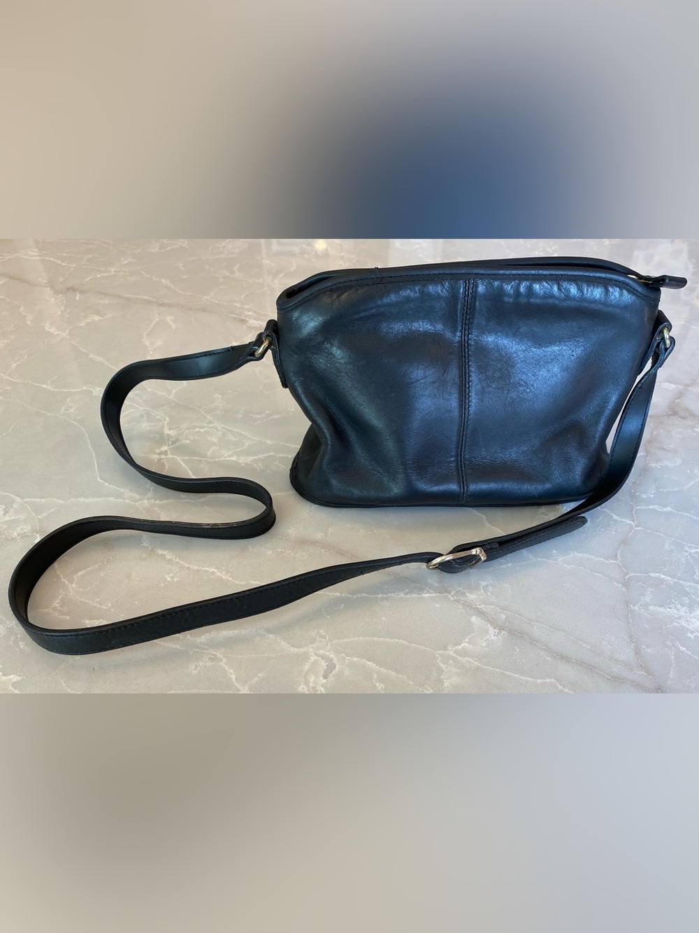 Classic Vintage Black Leather Crossbody - Timeless Everyday Bag